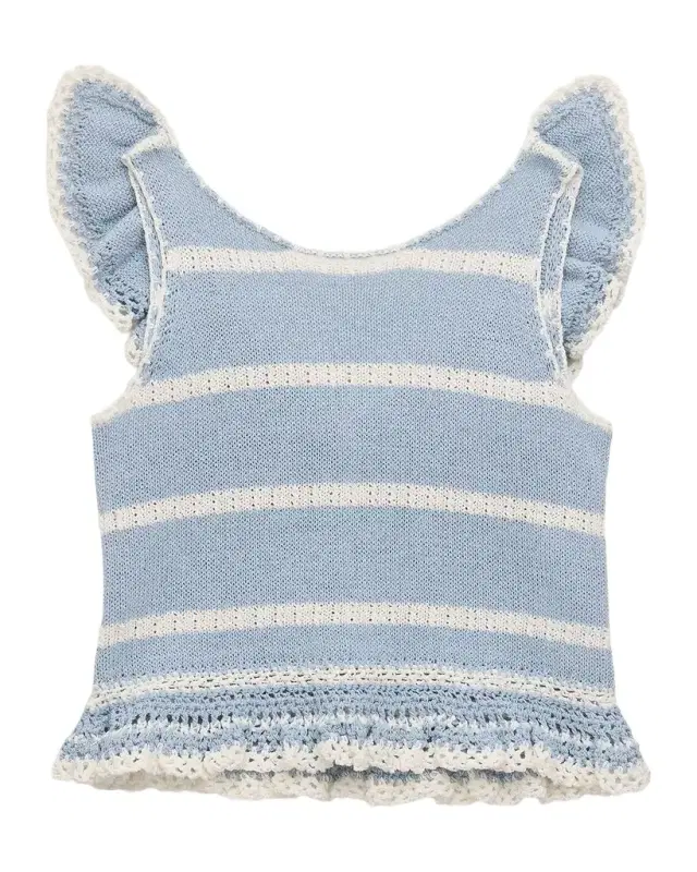 Girl 's Indra Frill Knit Top, Size 1-12