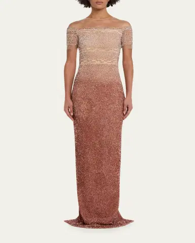 PAMELLA ROLAND Degrade Sequin Illusion Column Gown | Thumbnail 6 PAMELLA ROLAND Degrade Sequin Illusion Column Gown | Thumbnail 6