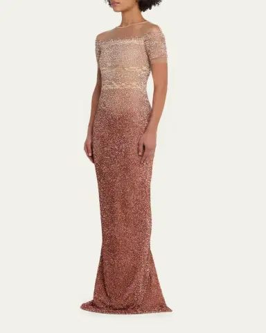 PAMELLA ROLAND Degrade Sequin Illusion Column Gown | Thumbnail 8 PAMELLA ROLAND Degrade Sequin Illusion Column Gown | Thumbnail 8