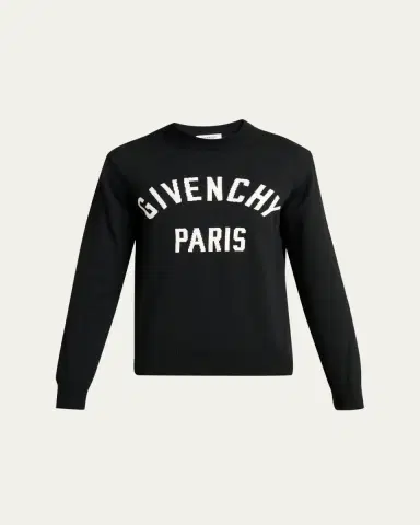 Givenchy Men's Logo Cotton-Blend Crewneck Sweater | Thumbnail 2