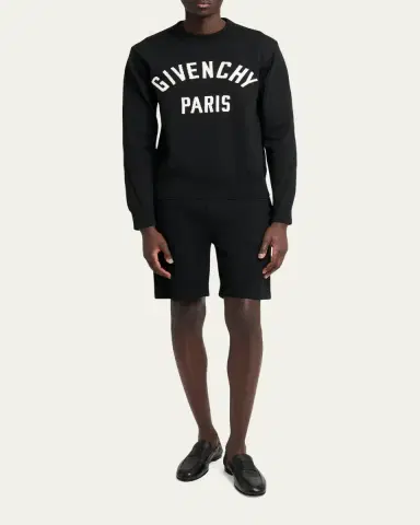 Givenchy Men's Logo Cotton-Blend Crewneck Sweater | Thumbnail 3