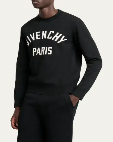 Givenchy Men's Logo Cotton-Blend Crewneck Sweater | Thumbnail 5