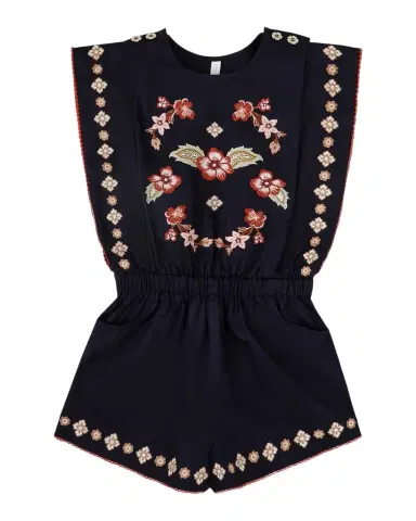Zimmermann Girl's Aster Embroidered Short Playsuit, Size 1-12 | Thumbnail 1
