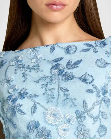 Mac Duggal Petite Floral-Embroidered Trumpet Gown | Thumbnail 4