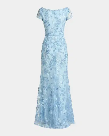 Mac Duggal Petite Floral-Embroidered Trumpet Gown | Thumbnail 5