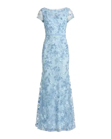 Mac Duggal Petite Floral-Embroidered Trumpet Gown | Thumbnail 1