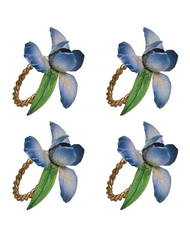 Juliska Meadow Walk Iris Napkin Rings, Set of 4