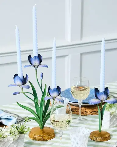Juliska Meadow Walk Iris 14" Centerpiece Candelabra | Thumbnail 5