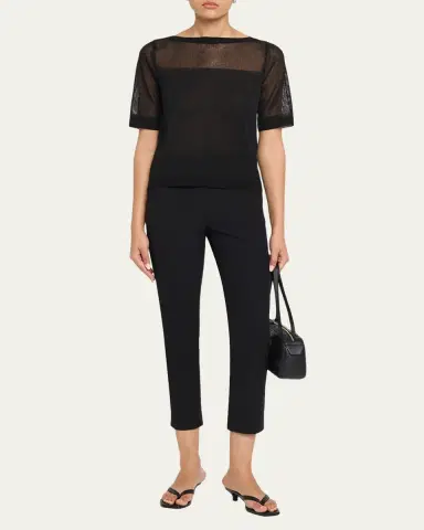 Kobi Halperin Romi Mesh-Yoke Knit Top | Thumbnail 2 Kobi Halperin Romi Mesh-Yoke Knit Top | Thumbnail 2