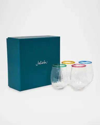 Juliska Nell Assorted 15 oz. Stemless Wine Glasses, Set of 4 | Thumbnail 2