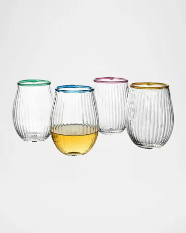 Juliska Nell Assorted 15 oz. Stemless Wine Glasses, Set of 4 | Thumbnail 3