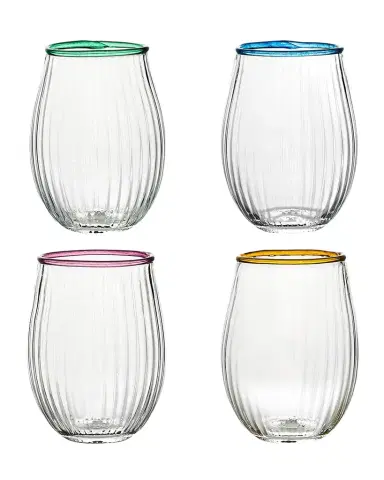 Juliska Nell Assorted 15 oz. Stemless Wine Glasses, Set of 4 | Thumbnail 1