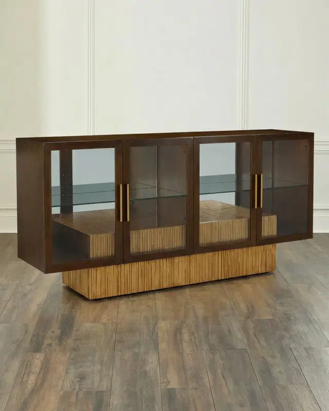 John-Richard Collection Suffolk 4-Door Lighted Credenza