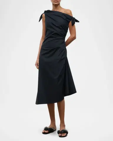 Staud Bellaria Asymmetric Midi Dress | Thumbnail 2