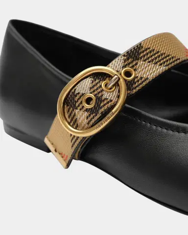 Burberry Robin Check-Strap Leather Ballerina Flats | Thumbnail 2 Burberry Robin Check-Strap Leather Ballerina Flats | Thumbnail 2