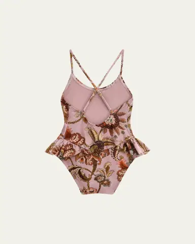 Zimmermann Aster Printed Frill One-Piece Swimsuit, Size 1-1 | Thumbnail 2