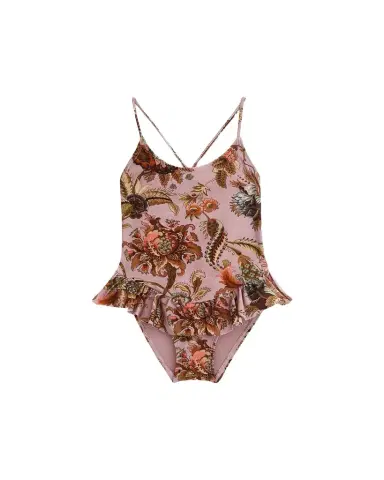 Zimmermann Aster Printed Frill One-Piece Swimsuit, Size 1-1 | Thumbnail 1