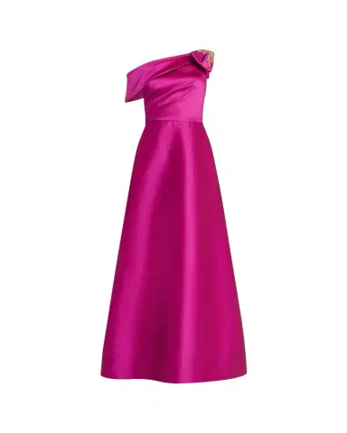 Rickie Freeman for Teri Jon Draped One-Shoulder Bow Gown | Thumbnail 1 Rickie Freeman for Teri Jon Draped One-Shoulder Bow Gown | Thumbnail 1