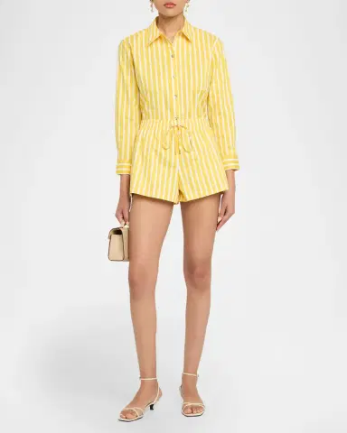 L'Agence Royce Striped Drawstring Shorts | Thumbnail 2 L'Agence Royce Striped Drawstring Shorts | Thumbnail 2