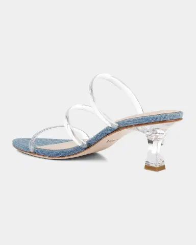 L'Agence 60mm Ludovica Denim Slide Sandals | Thumbnail 2 L'Agence 60mm Ludovica Denim Slide Sandals | Thumbnail 2