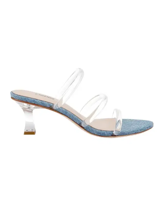 L 'Agence 60mm Ludovica Denim Slide Sandals