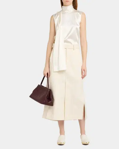 Bottega Veneta Workwear Cotton Twill Midi-Skirt | Thumbnail 2