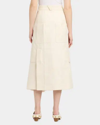 Bottega Veneta Workwear Cotton Twill Midi-Skirt | Thumbnail 3