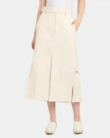 Bottega Veneta Workwear Cotton Twill Midi-Skirt | Thumbnail 4