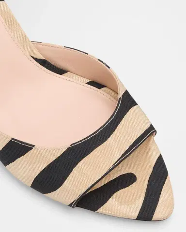Stuart Weitzman 50mm Lexington Zebra-Printed Grosgrain Mules | Thumbnail 4