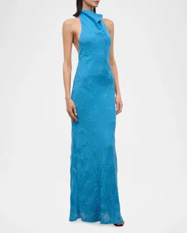 STAUD Roselle Beaded Organza Maxi Dress | Thumbnail 4