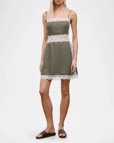 Staud Amalina Linen Mini Dress | Thumbnail 2