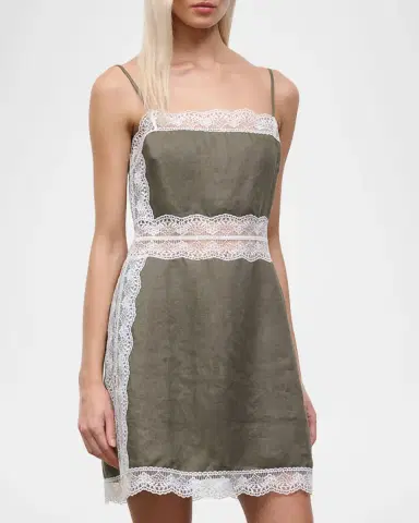 Staud Amalina Linen Mini Dress | Thumbnail 4