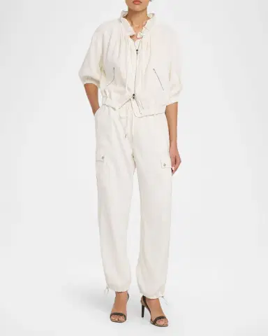 Cinq à Sept Crislin Linen-Blend Drawstring Cargo Pants | Thumbnail 2 Cinq à Sept Crislin Linen-Blend Drawstring Cargo Pants | Thumbnail 2