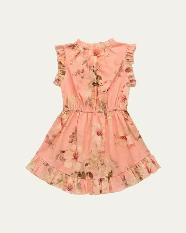 Zimmermann Girl's Mahon Hibiscus-Printed Flip Dress, Size 1-12 | Thumbnail 2 Zimmermann Girl's Mahon Hibiscus-Printed Flip Dress, Size 1-12 | Thumbnail 2