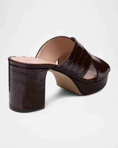 Stuart Weitzman 80mm Dayna Croc-Embossed Leather Platform Sandals | Thumbnail 3 Stuart Weitzman 80mm Dayna Croc-Embossed Leather Platform Sandals | Thumbnail 3