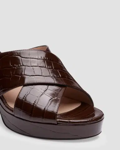 Stuart Weitzman 80mm Dayna Croc-Embossed Leather Platform Sandals | Thumbnail 4 Stuart Weitzman 80mm Dayna Croc-Embossed Leather Platform Sandals | Thumbnail 4