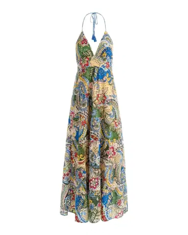 ALICE + OLIVIA Karolina Embroidered Halter Maxi Dress | Thumbnail 1
