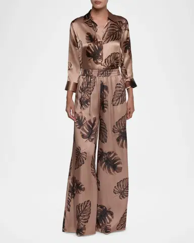 L'AGENCE Lillian Botanical-Print Satin Pants | Thumbnail 2 L'AGENCE Lillian Botanical-Print Satin Pants | Thumbnail 2