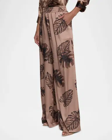 L'AGENCE Lillian Botanical-Print Satin Pants | Thumbnail 5 L'AGENCE Lillian Botanical-Print Satin Pants | Thumbnail 5