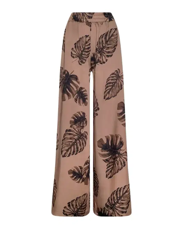 L 'Agence Lillian Botanical-Print Satin Pants