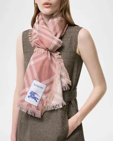 Burberry Gradient Check Wool Silk Scarf | Thumbnail 2 Burberry Gradient Check Wool Silk Scarf | Thumbnail 2