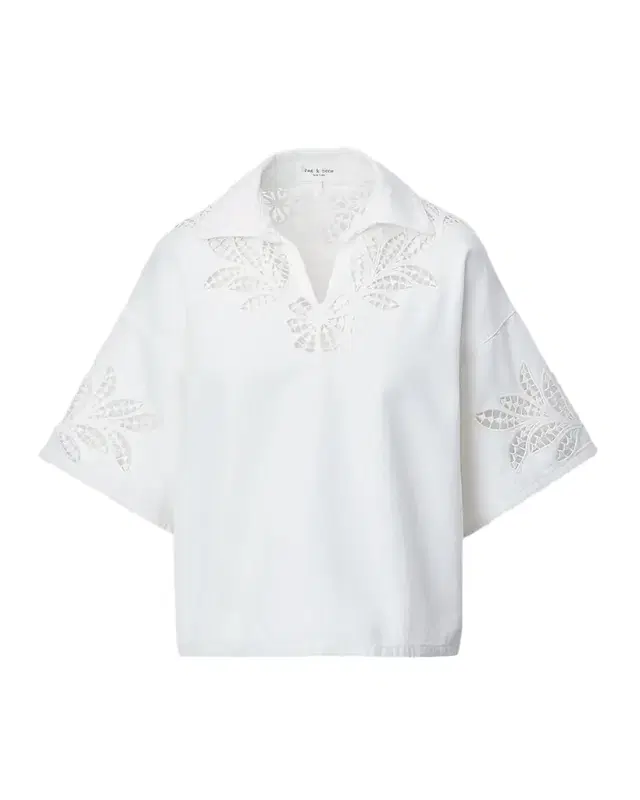 Lucy Floral Cutout Denim Shirt