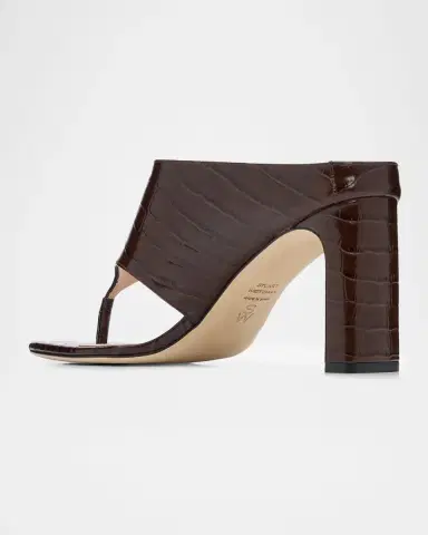Stuart Weitzman 85mm Babette Croc-Embossed Leather Thong Sandals | Thumbnail 4 Stuart Weitzman 85mm Babette Croc-Embossed Leather Thong Sandals | Thumbnail 4