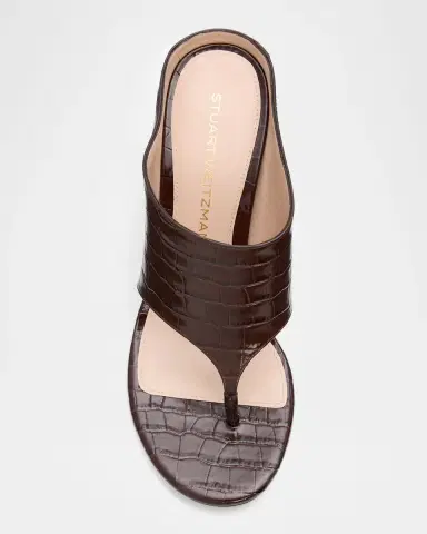 Stuart Weitzman 85mm Babette Croc-Embossed Leather Thong Sandals | Thumbnail 6 Stuart Weitzman 85mm Babette Croc-Embossed Leather Thong Sandals | Thumbnail 6