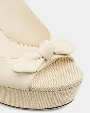 Jimmy Choo Riviera Ziva 120MM Leather & Canvas Platform Slingback Sandals | Thumbnail 3
