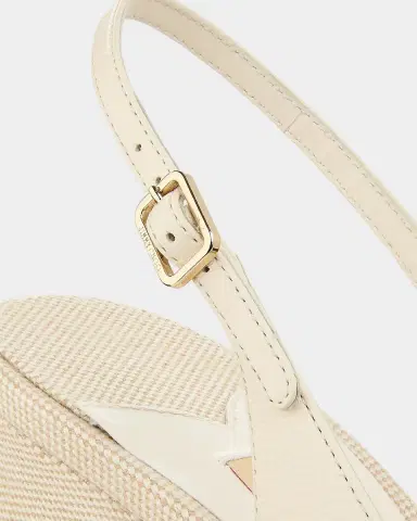 Jimmy Choo Riviera Ziva 120MM Leather & Canvas Platform Slingback Sandals | Thumbnail 5
