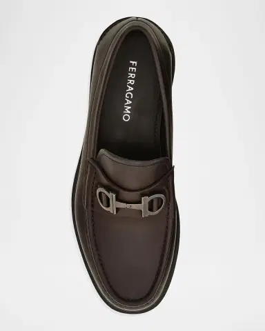 Ferragamo Tobias Gancini Leather Loafers | Thumbnail 3