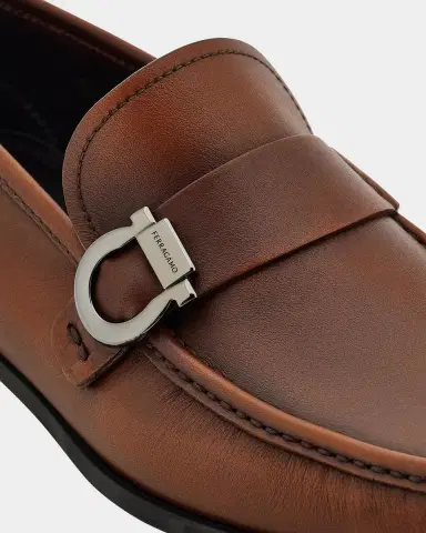 Ferragamo Men 's Caspian Gancio Leather Loafers | Thumbnail 2