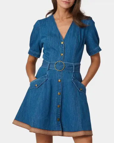 Shoshanna Payton Denim Minidress | Thumbnail 3 Shoshanna Payton Denim Minidress | Thumbnail 3