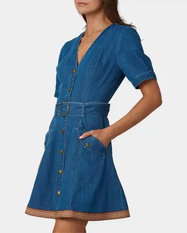 Shoshanna Payton Denim Minidress | Thumbnail 4 Shoshanna Payton Denim Minidress | Thumbnail 4